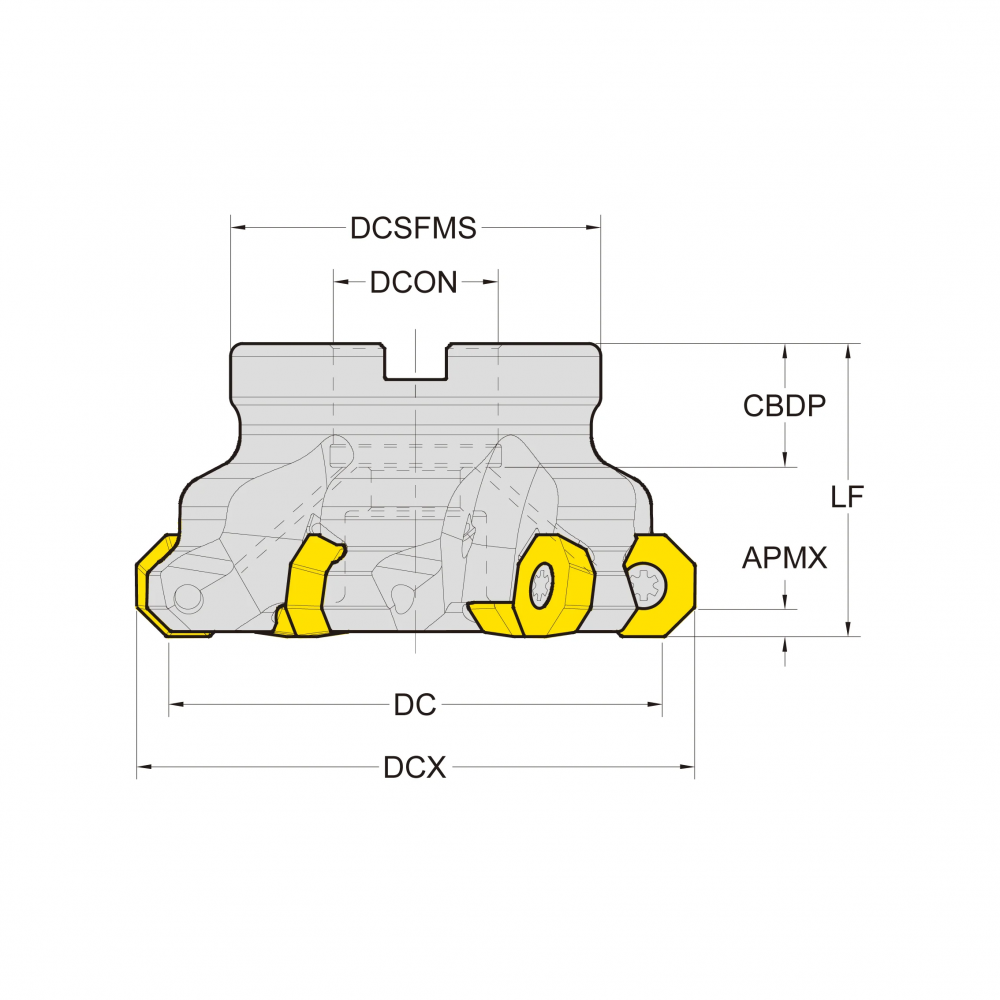 Корпус фрезы со сменными пластинами NC-OD0605-D080-A27-Z06-H