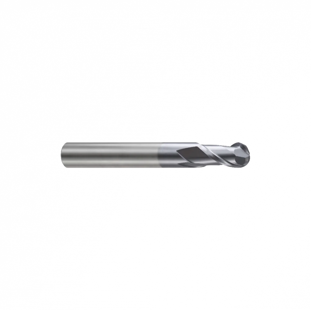 Фреза концевая твердосплавная Alpha-PX c 2-мя зубьями (спираль 35˚), укороченная, сферическая, 20X20