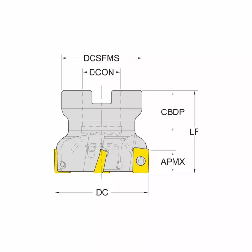 Корпус фрезы со сменными пластинами NC-AP10-D040-A16-Z05-H